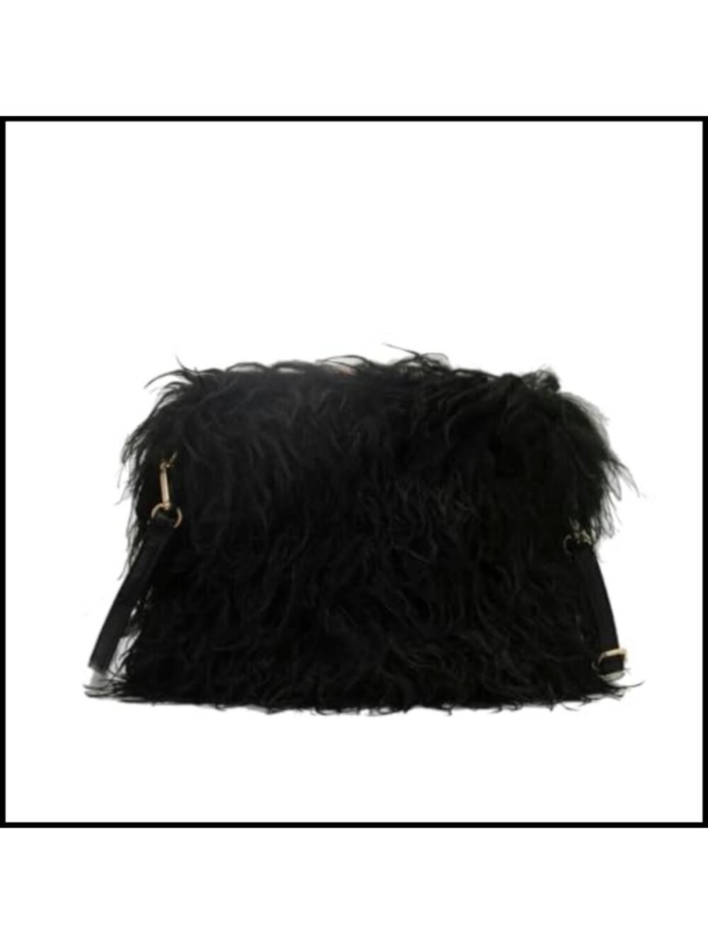 Faux Fur Square Crossbody Bag Fluffy Plush Shoulder Handbag Casual Clutch